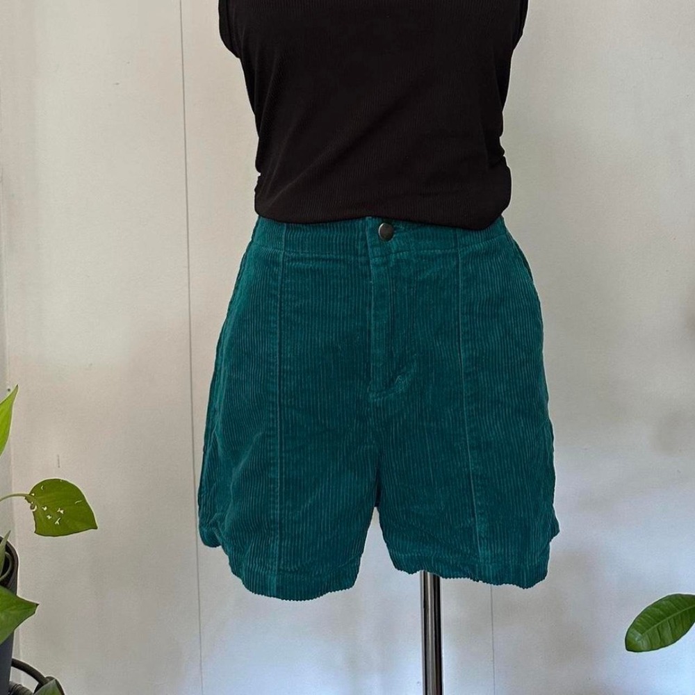 Wild Fable Womens Teal Blue Corduroy High Waisted Surf Shorts Size Small